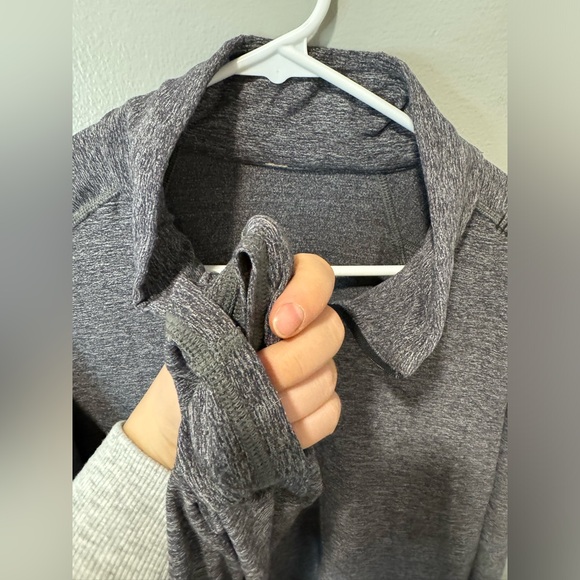 EUC Lululemon Surge Warm 1/2 Zip *Silver in Heathered Black - Picture 10 of 12